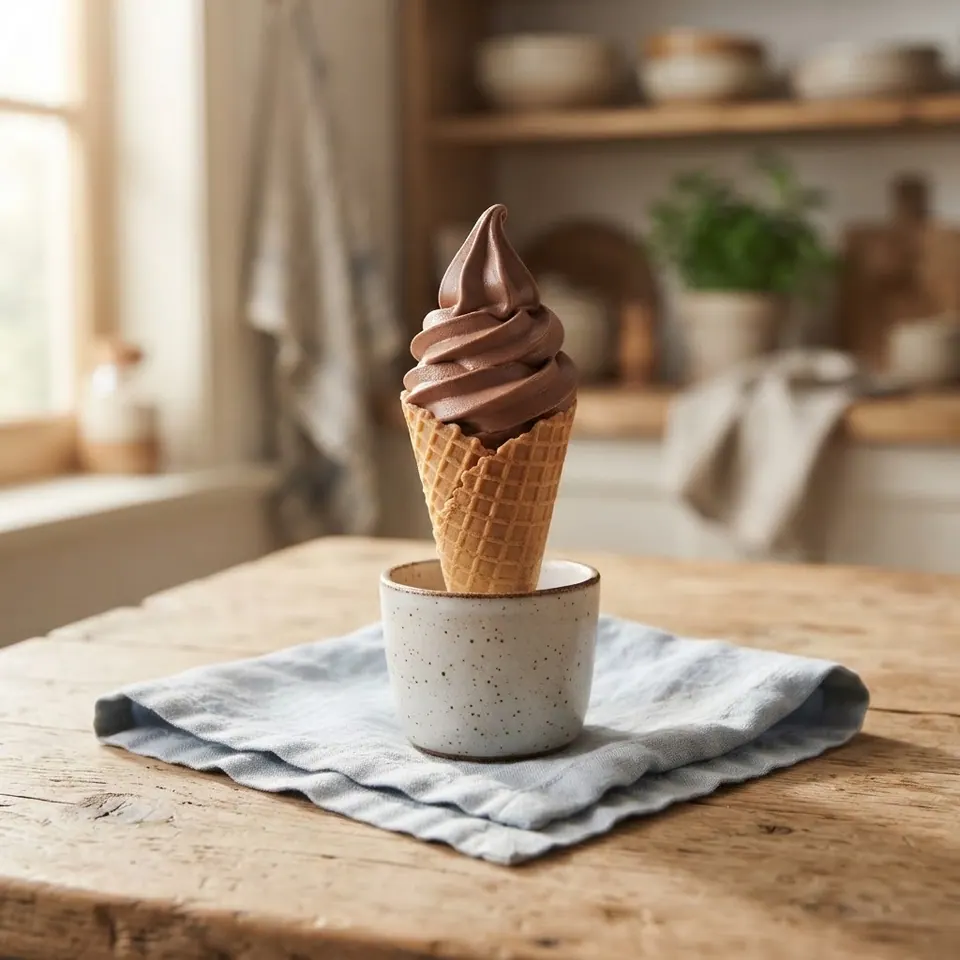 Chocolate Soft Serve, served