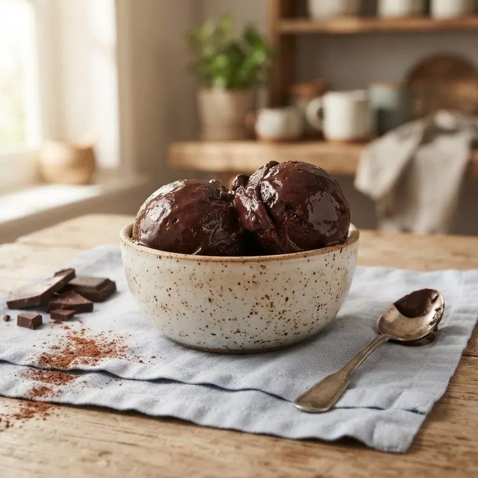 Chocolate Sorbet, served