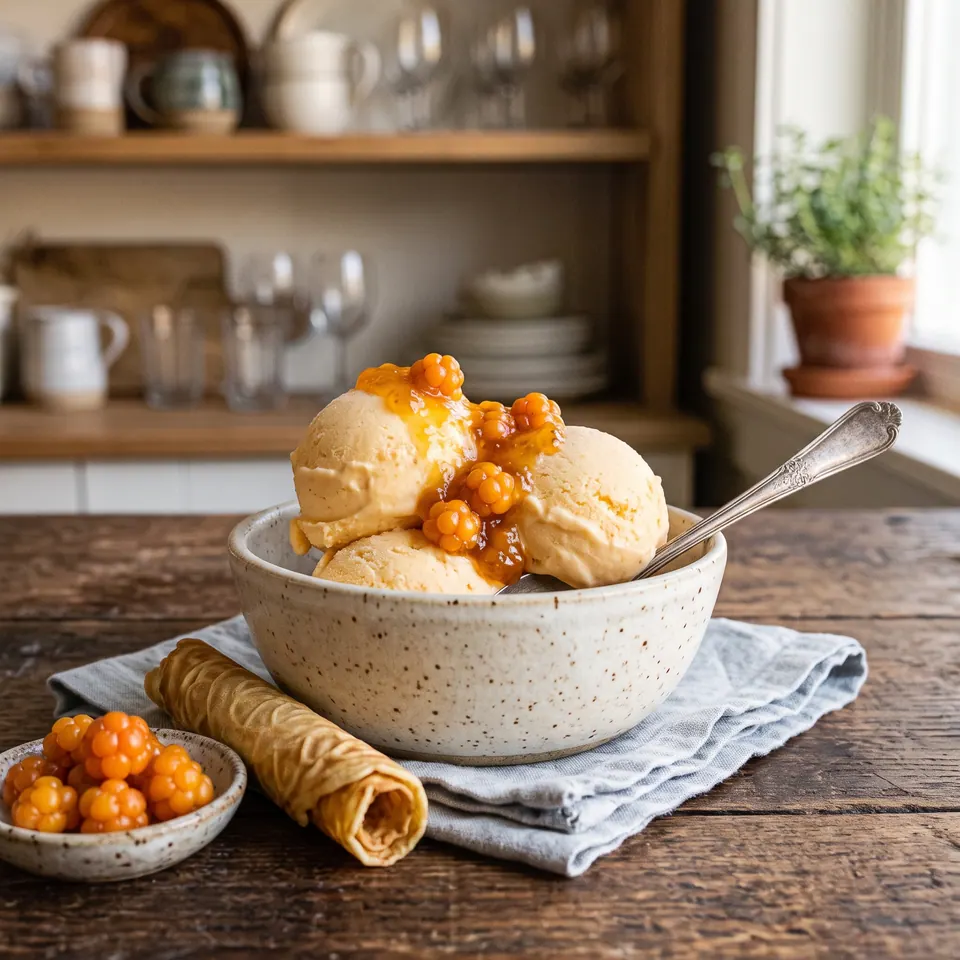 Cloudberry Cream Ice Cream made in a Ninja CREAMi, served
