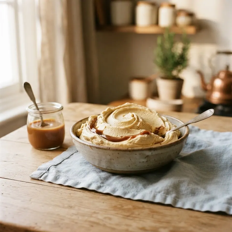 Dulce de Leche Gelato, served