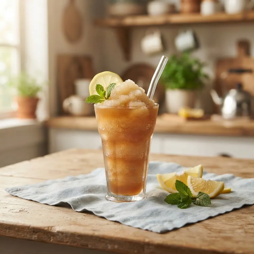 Iced Tea Lemonade Slushi, served