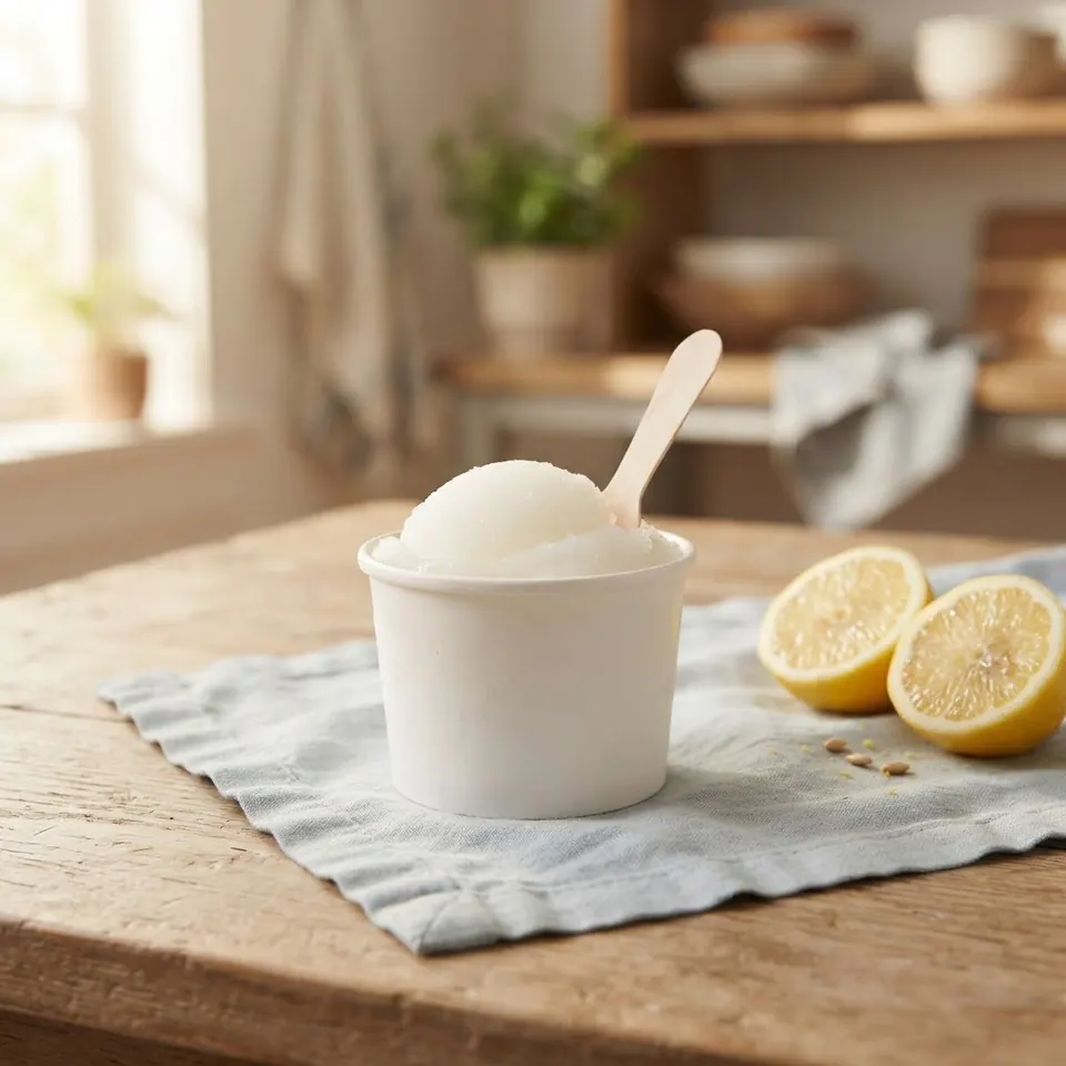 Lemon Italian Ice, served