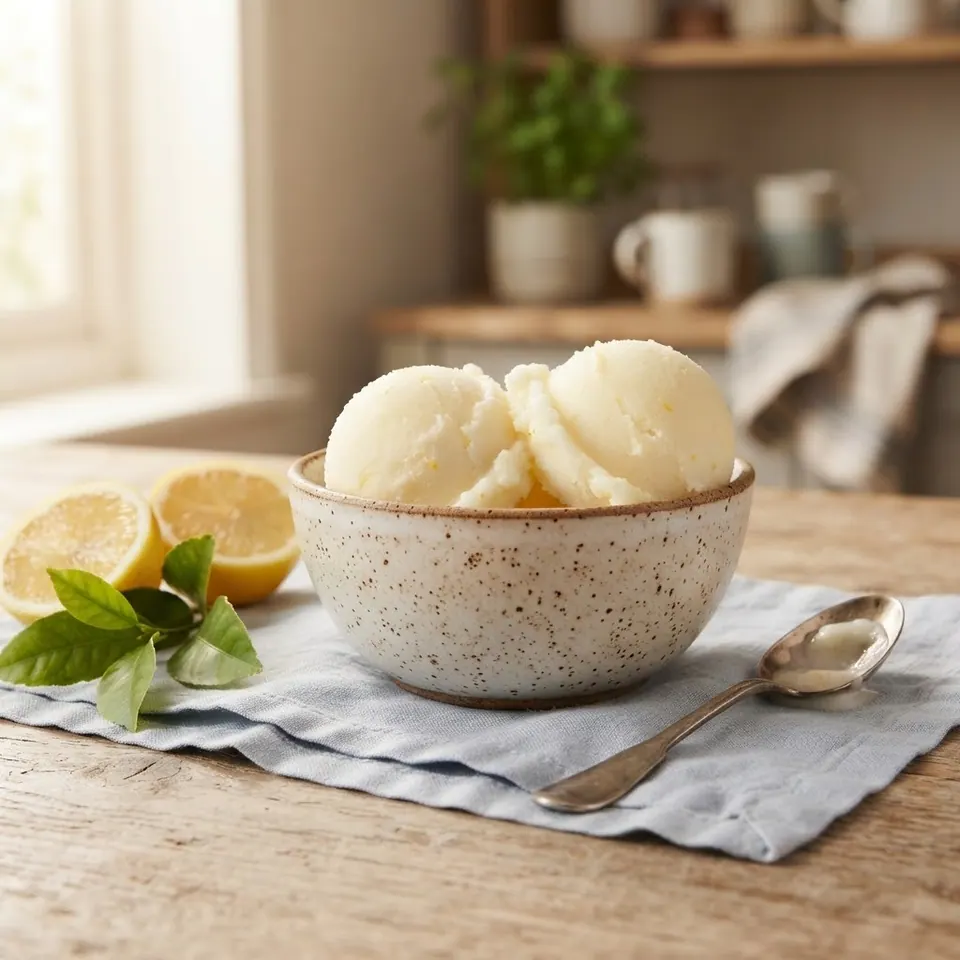 Lemon Sorbet, served