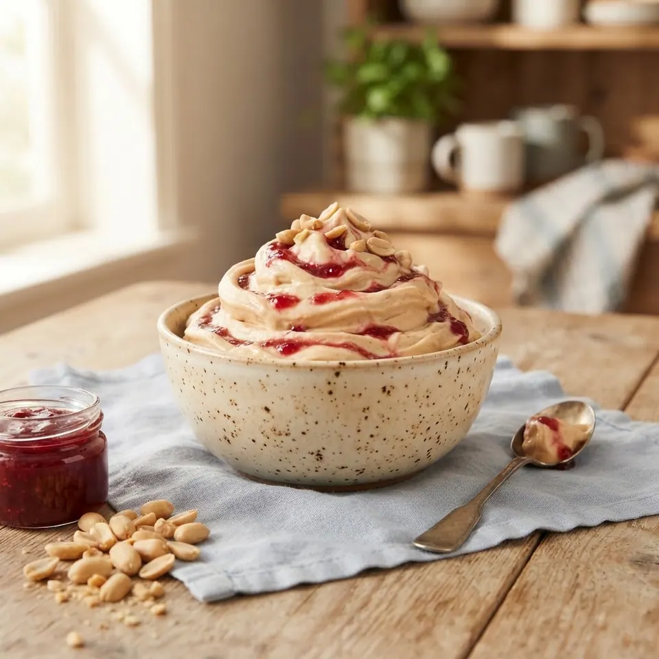 PB&J Frozen Yogurt, served