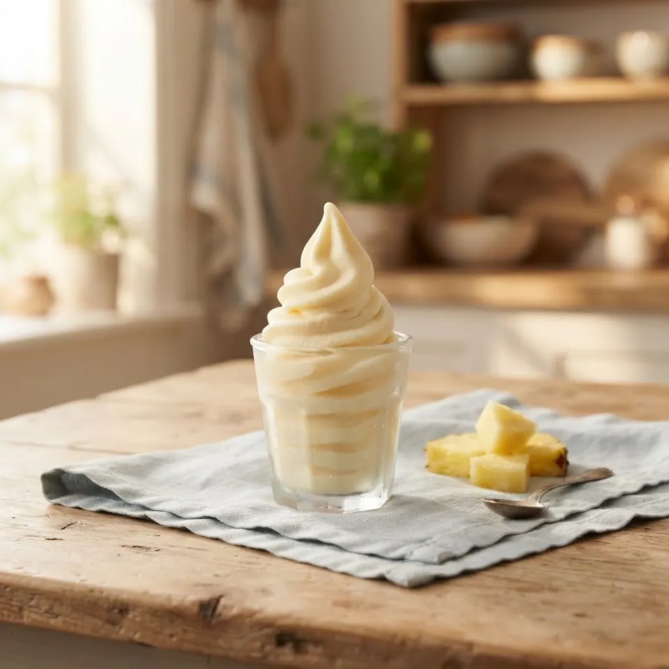 Pineapple Fruit Whip, served