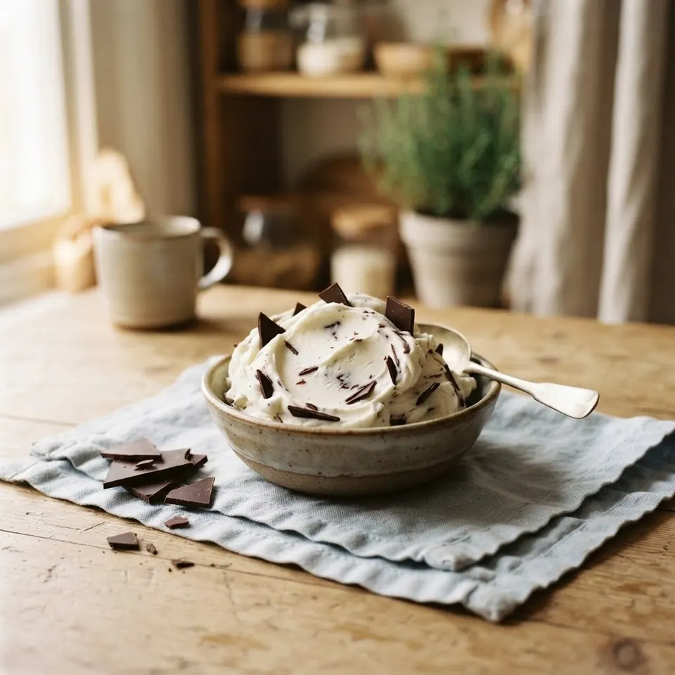 Stracciatella, served