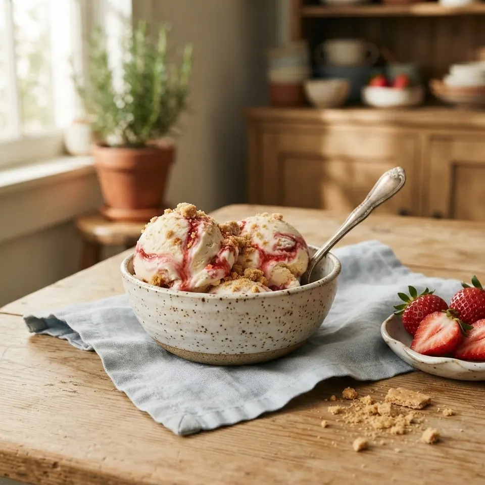 Strawberry Cheesecake, served