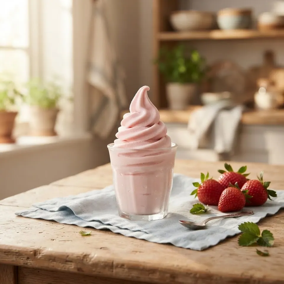 Strawberry Fruit Whip, served