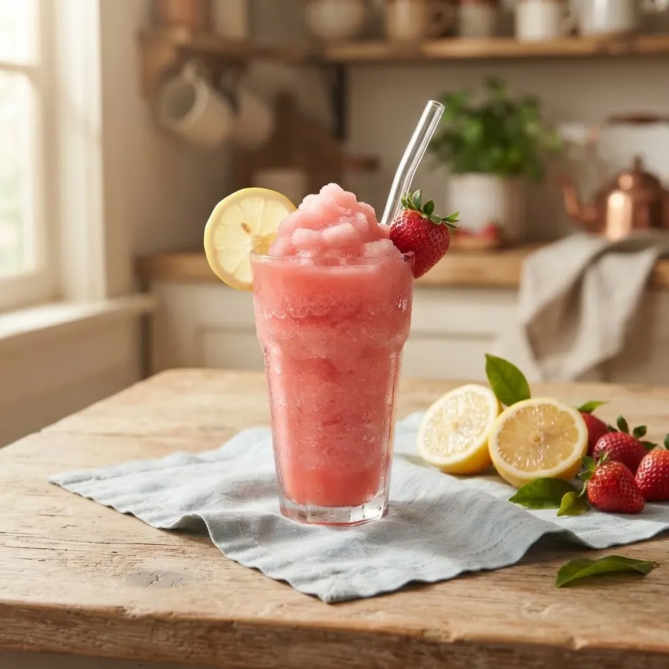 Strawberry Lemonade Slushi, served