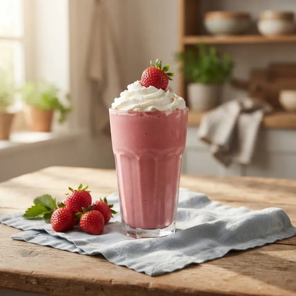 Strawberry Milkshake, served