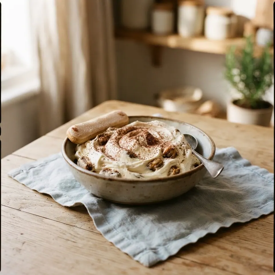 Tiramisu Gelato, served