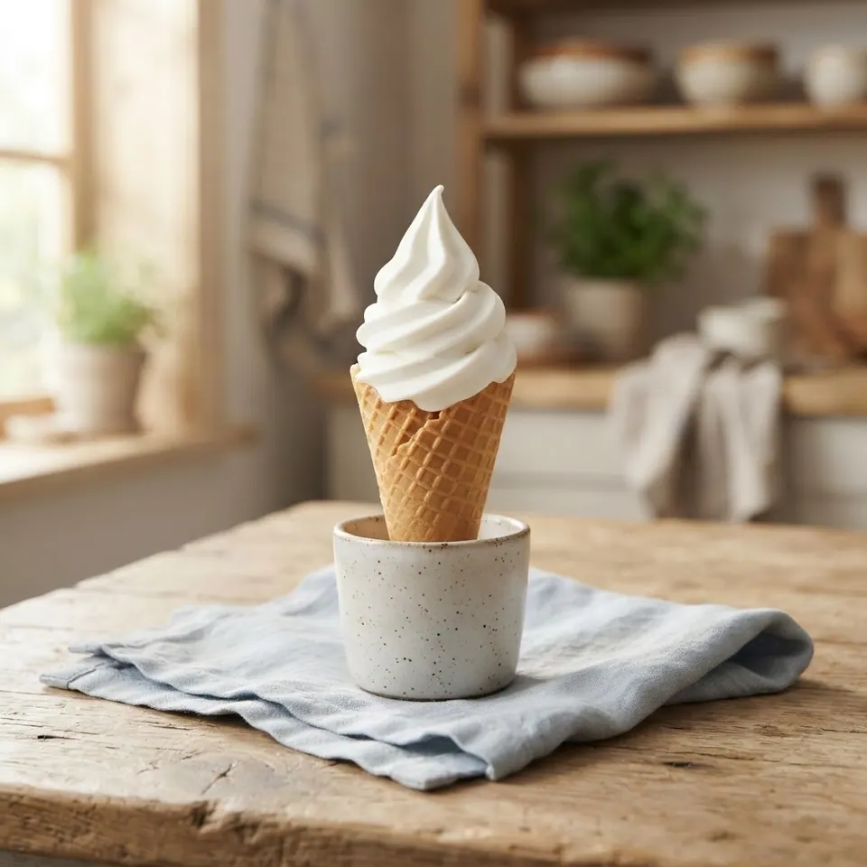 Vanilla Soft Serve, served