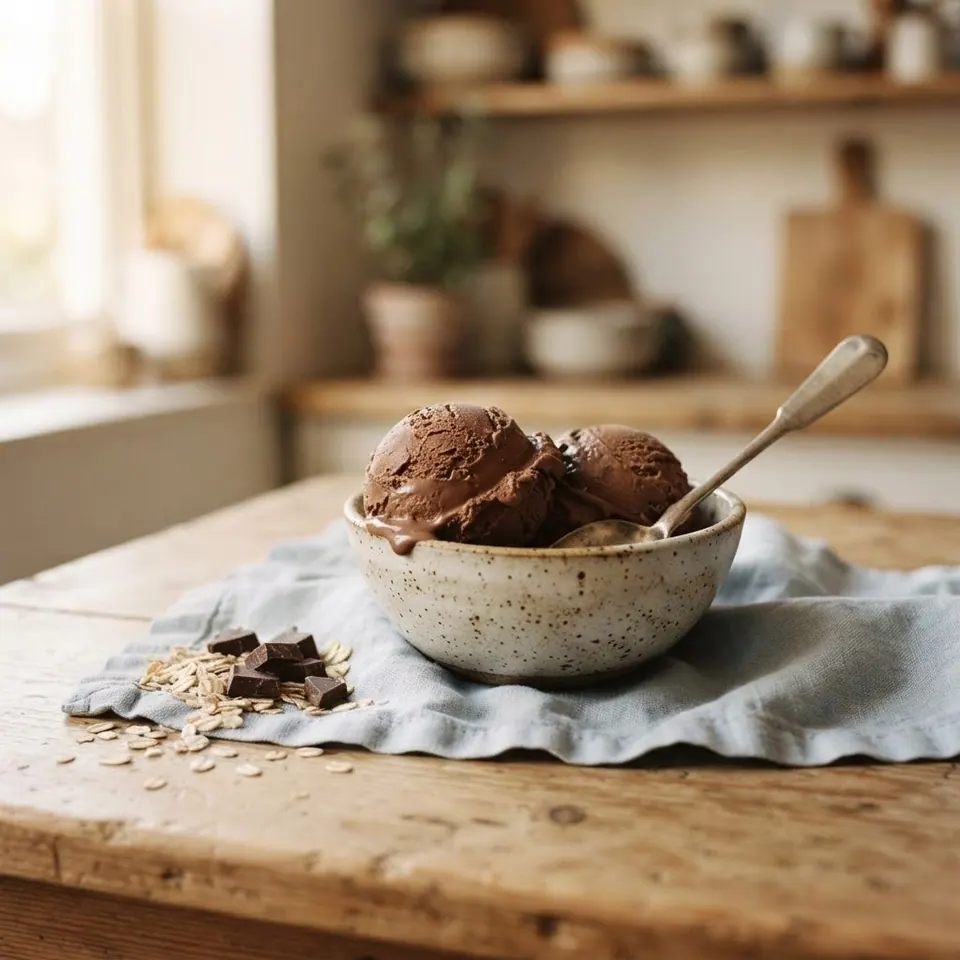 Vegan Chocolate Oat, served