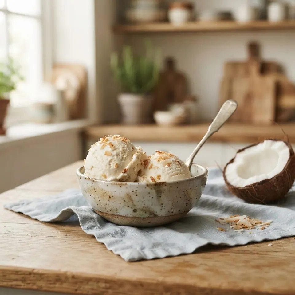 Vegan Coconut Vanilla, served